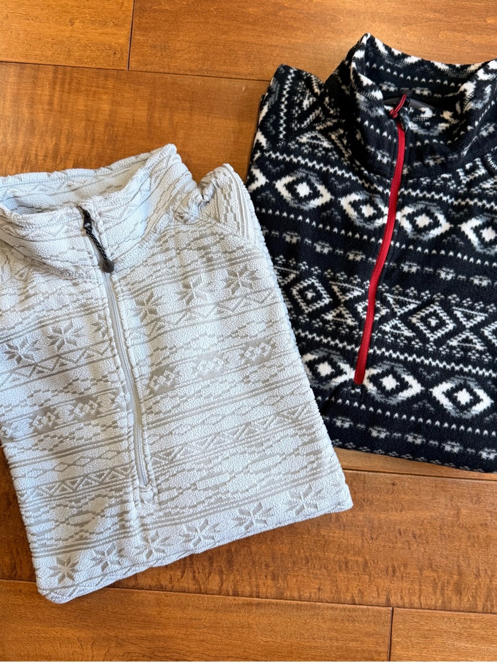 Eddie Bauer (lot of 2) Aztec 1/4 Zip Fleece Pullover Black/White - 2XL